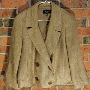 Talbots Women's Blazer Size 12 Beige 3/4 Sleeves